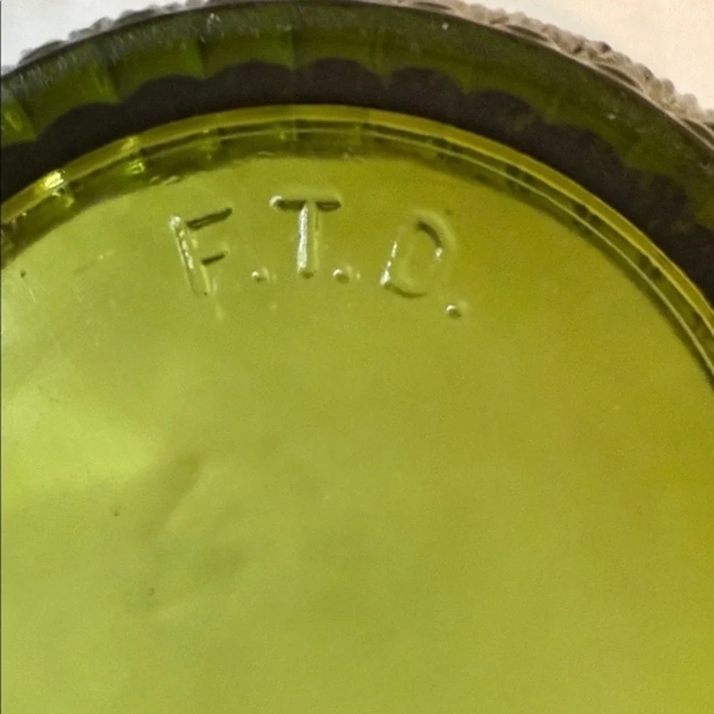 Olive Green Glass Food Storage‎ Bowl